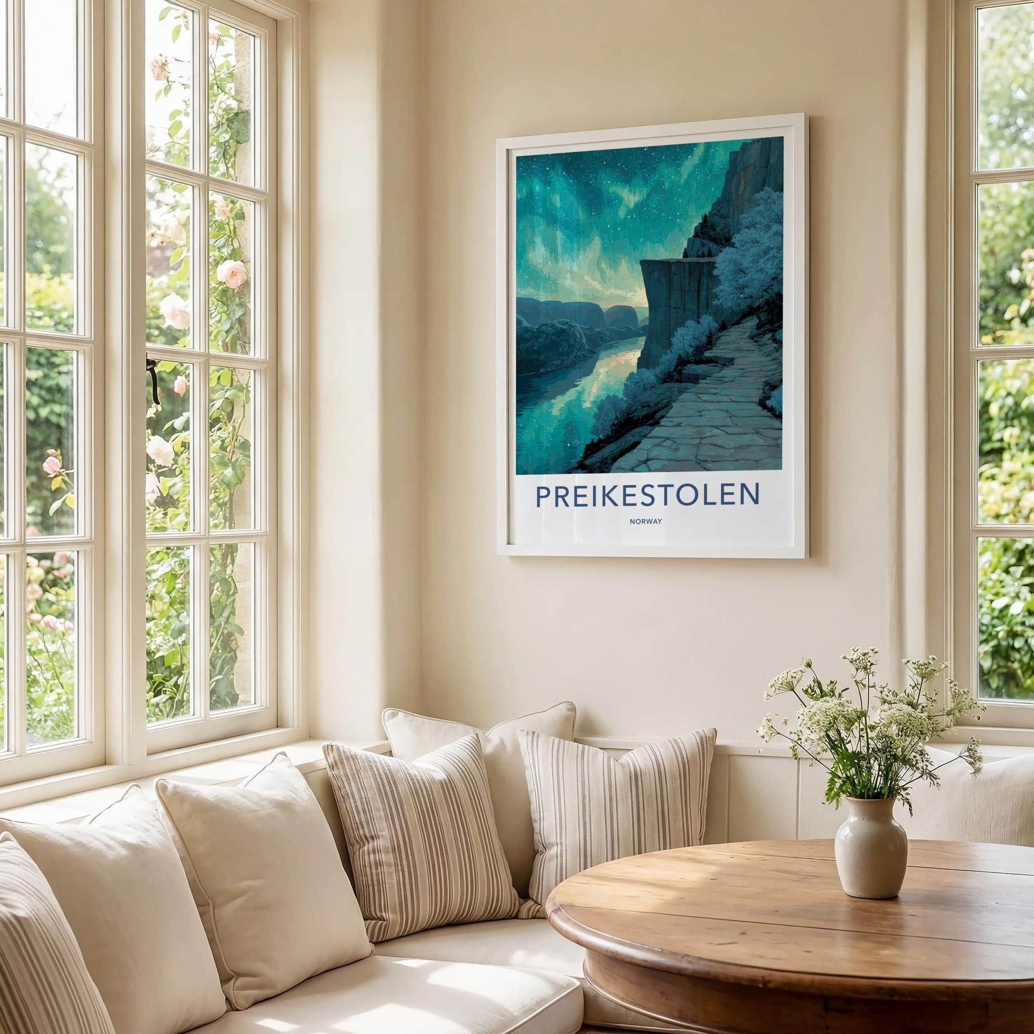 Preikestolen Poster - Norway Travel Art - Northern Fjord Pathway Wall Decor