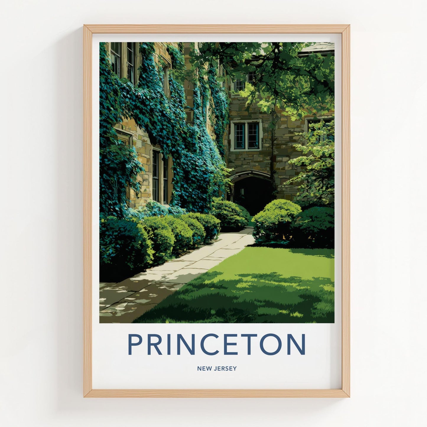 Princeton Poster - New Jersey Art Print - Ivy Covered College Home Decor
