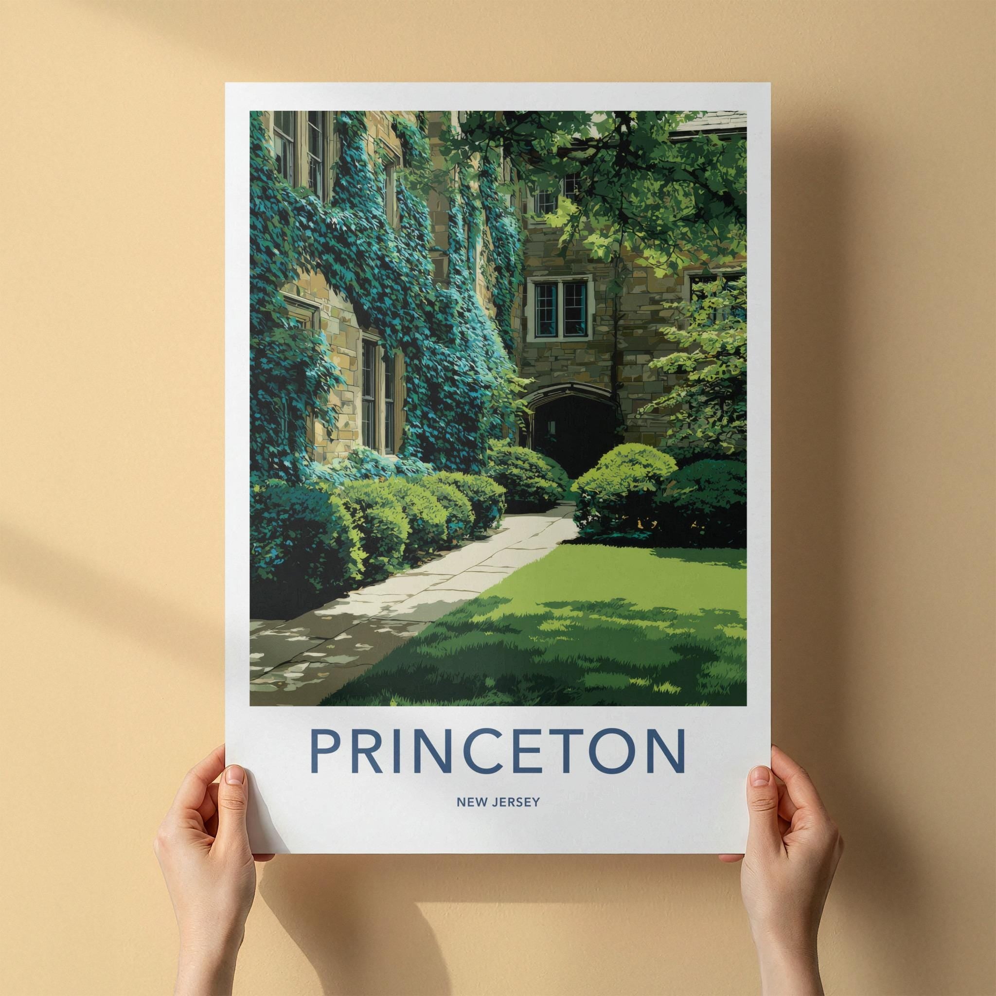 Princeton Poster - New Jersey Art Print - Ivy Covered College Home Decor