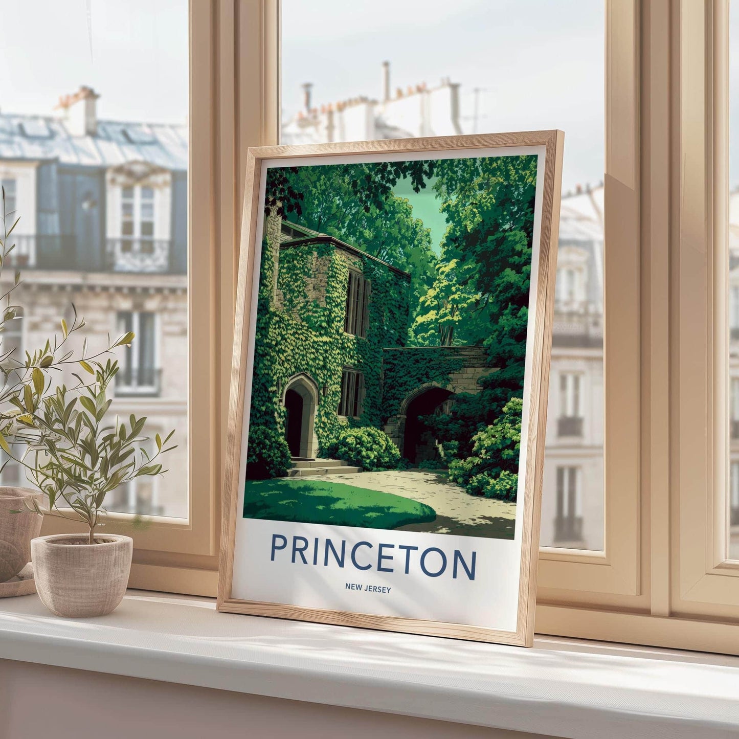 Princeton Poster - New Jersey Travel Art - Ivy Covered Archway Home Decor