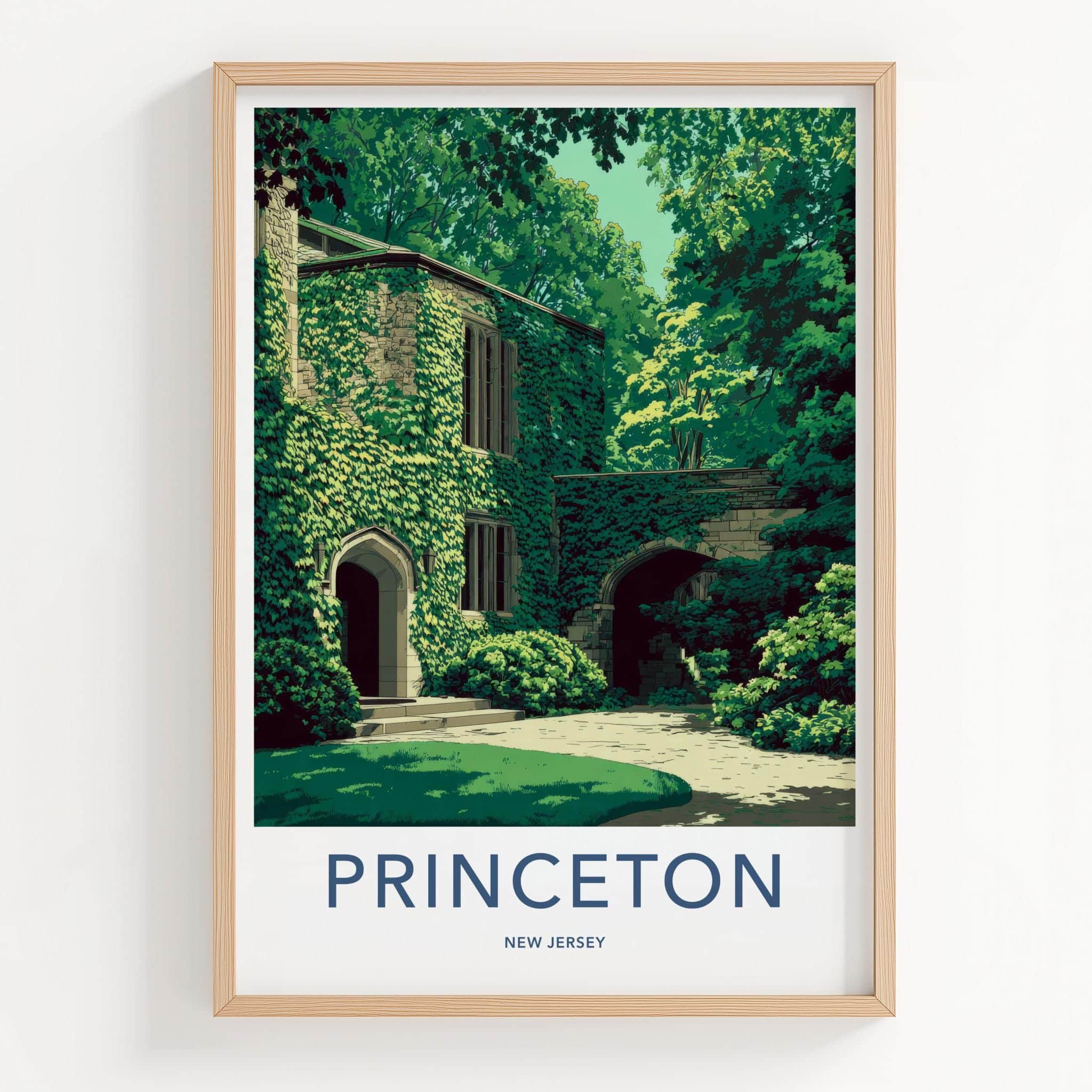 Princeton Poster - New Jersey Travel Art - Ivy Covered Archway Home Decor