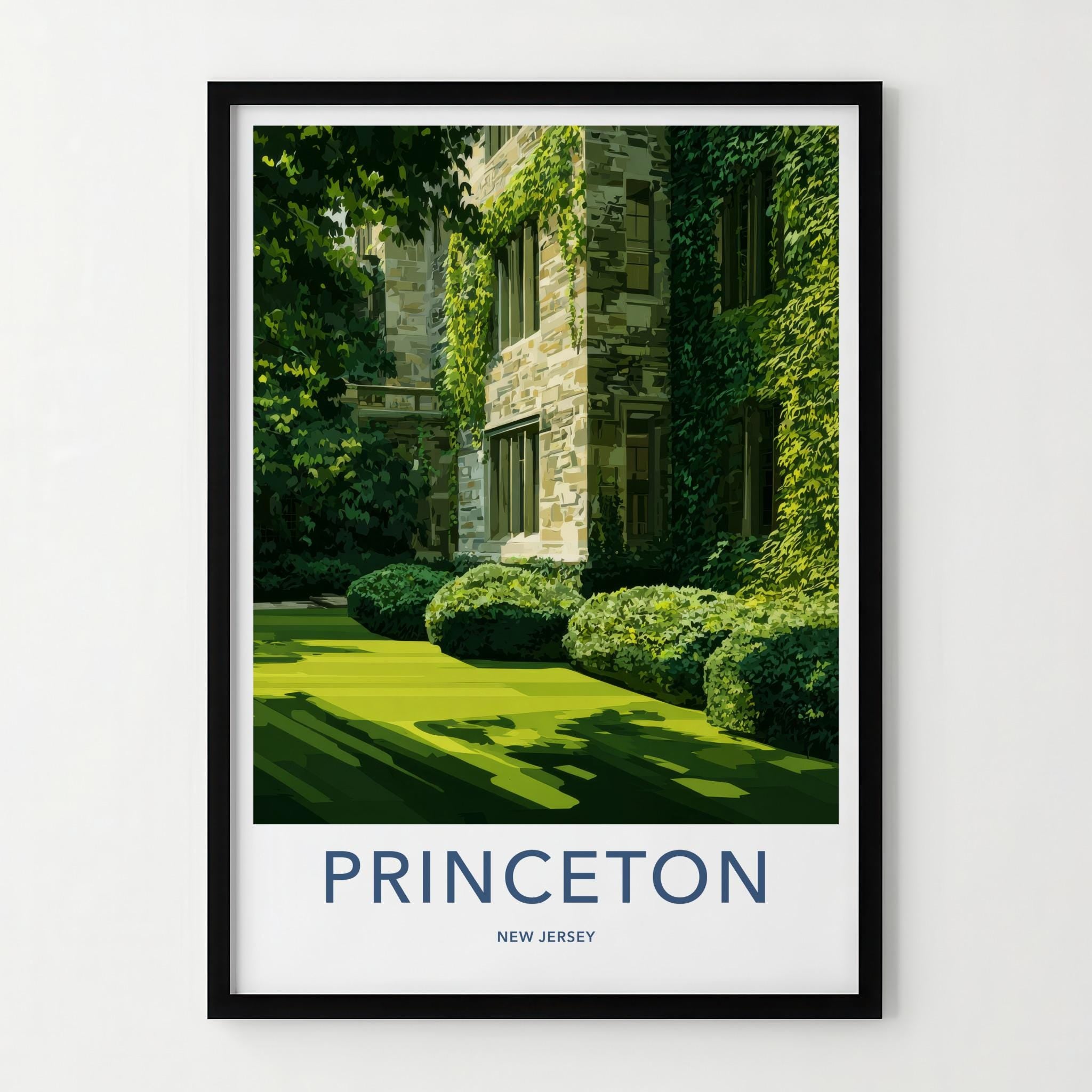 Princeton Poster - New Jersey Travel Art - Ivy Covered Building Home Decor