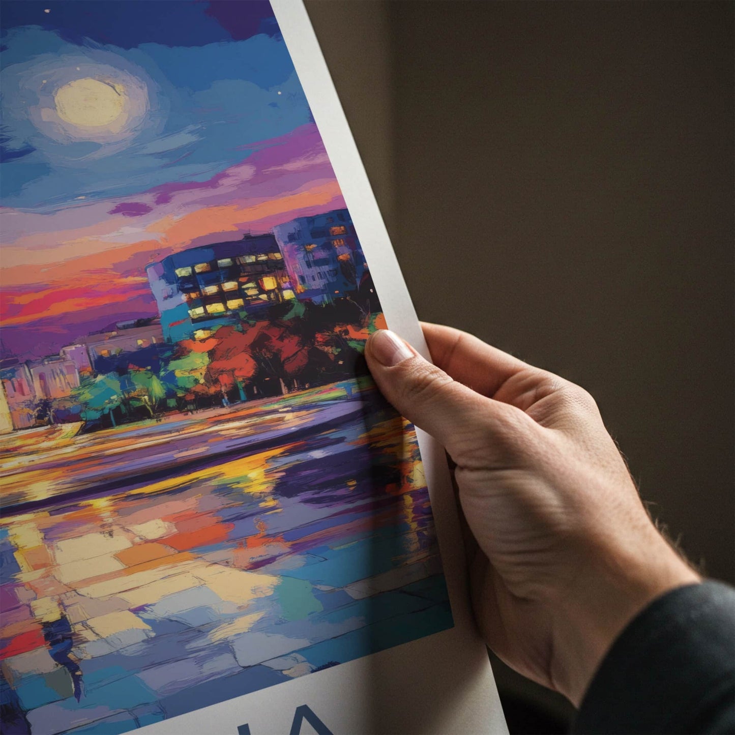 Pristina Poster - Kosovo Travel Art - Vibrant City Night Home Decor