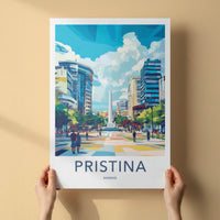 Pristina Poster - Kosovo Wall Art - Urban Obelisk Scene Home Decor