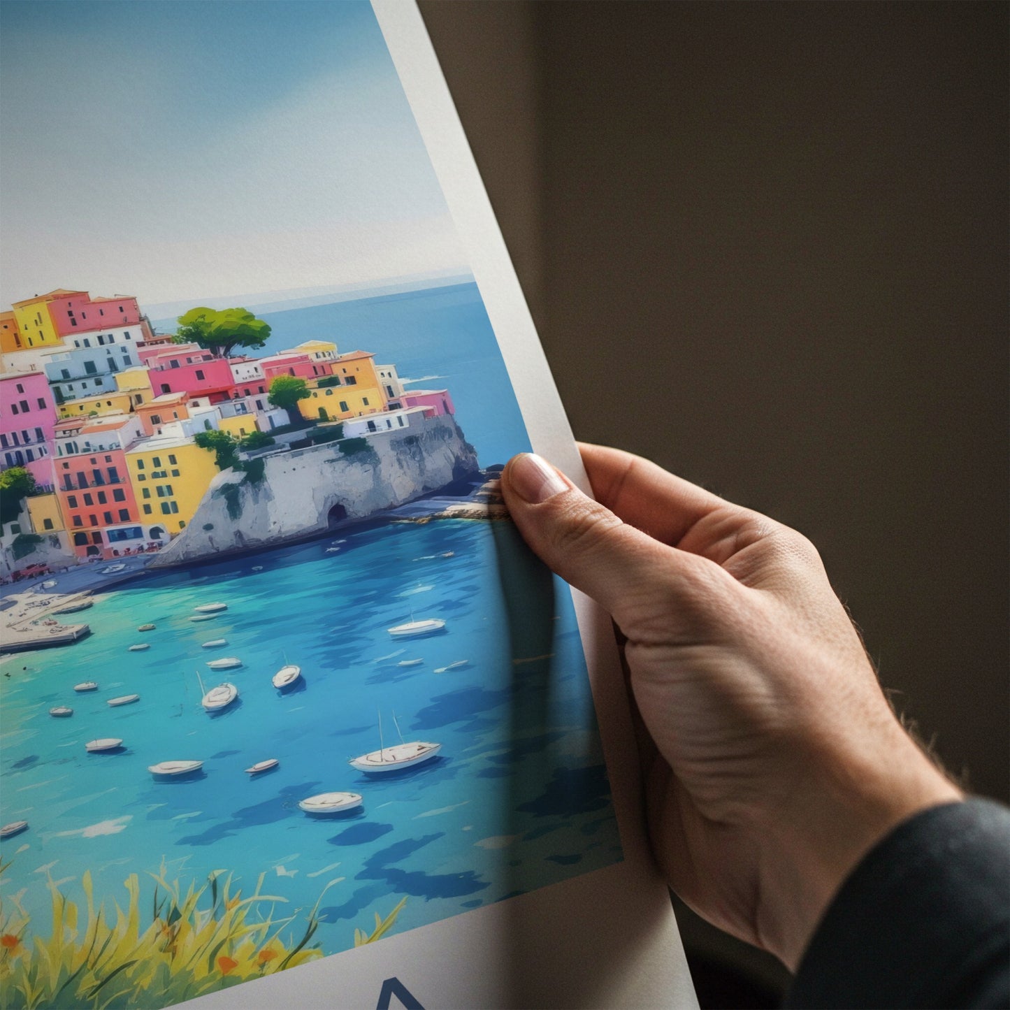 Procida Poster - Italy Travel Art - Colorful Village Seascape Wall Decor