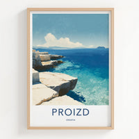 Proizd Poster - Croatia Travel Art - Rocky Coastal View Home Decor