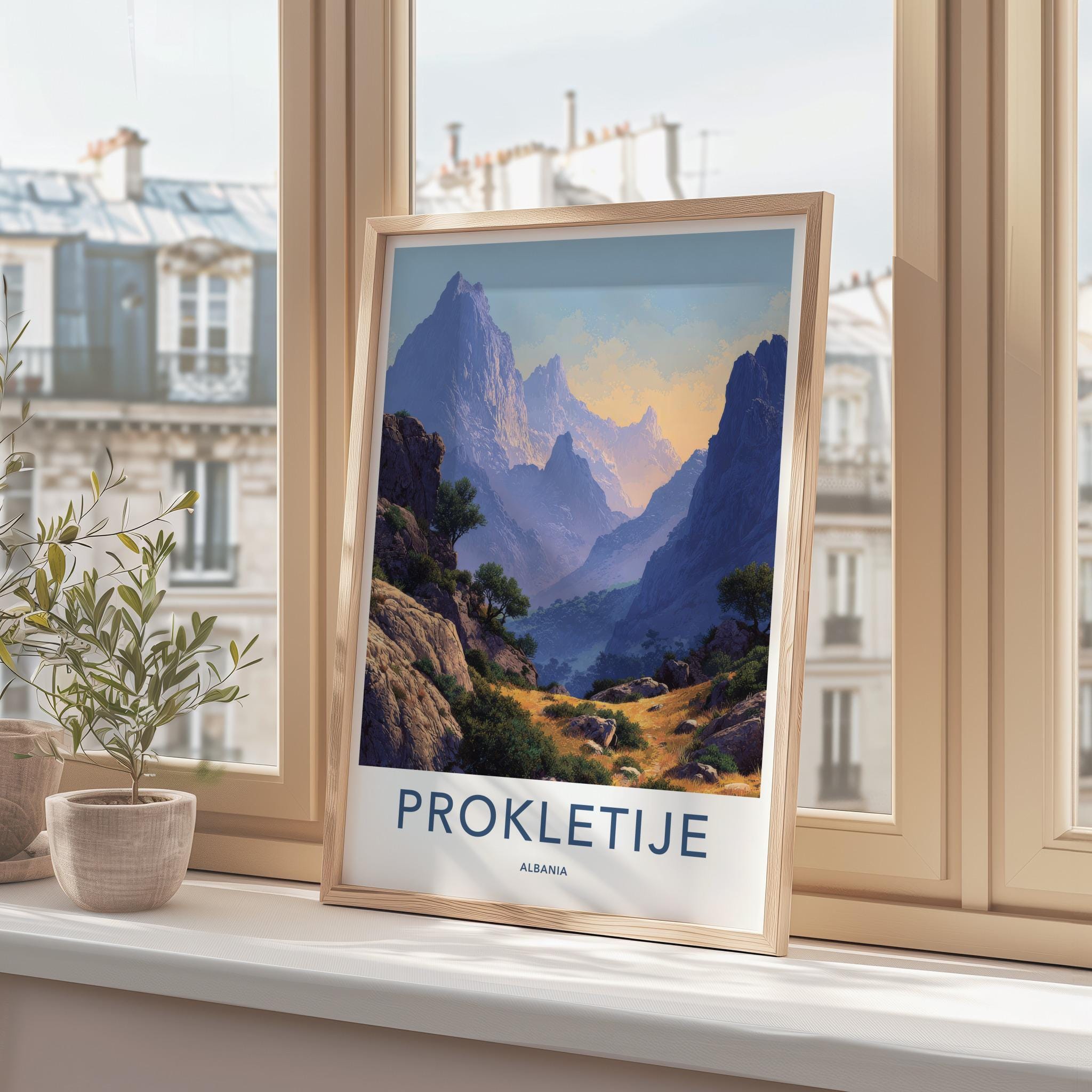 Prokletije Poster - Albania Travel Art - Rugged Mountain Valley Home Decor