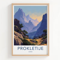 Prokletije Poster - Albania Travel Art - Rugged Mountain Valley Home Decor