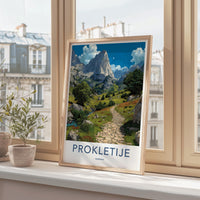 Prokletije Poster - Albania Travel Art - Winding Stone Path Home Decor