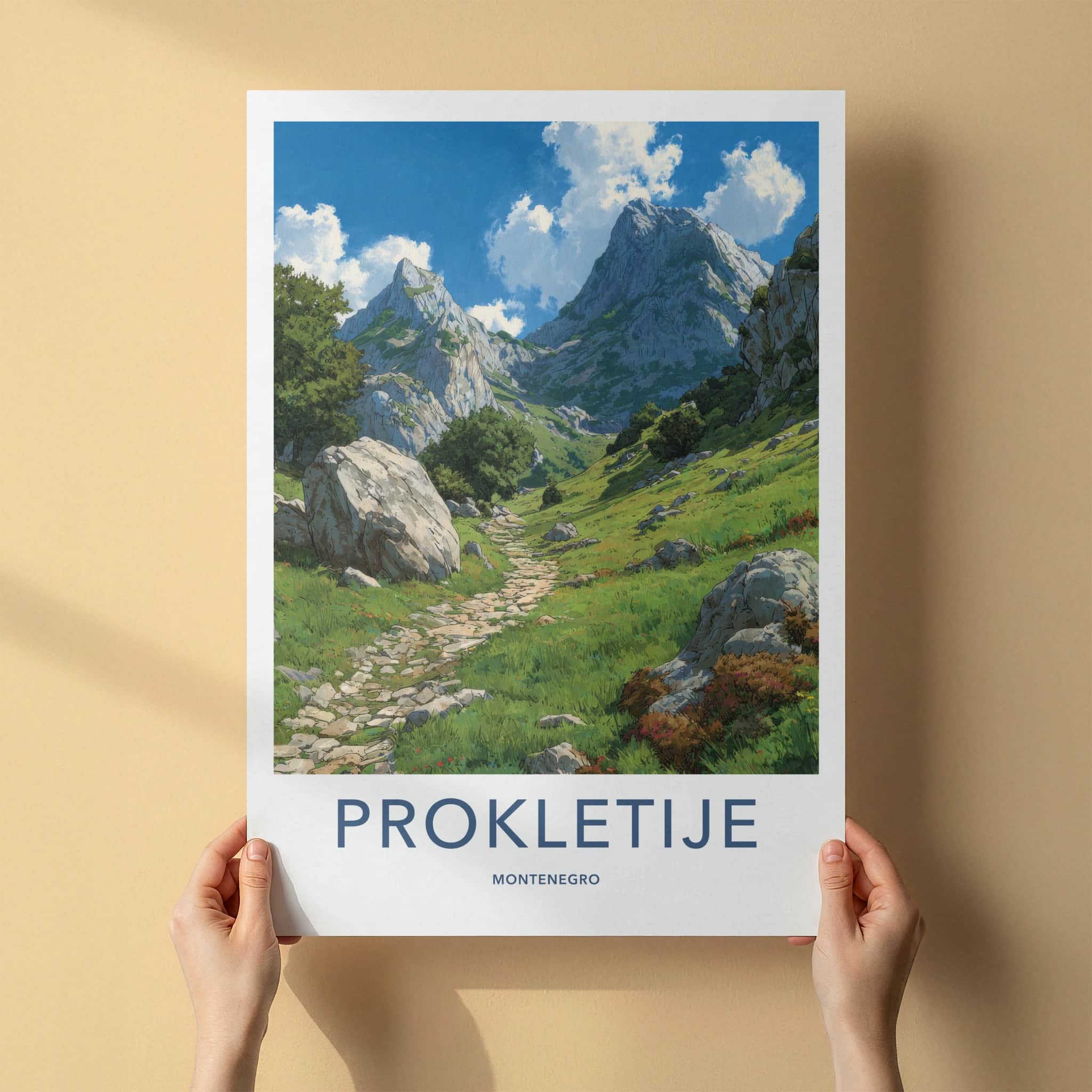 Prokletije Poster - Montenegro Art Print - Scenic Mountain Path Home Decor