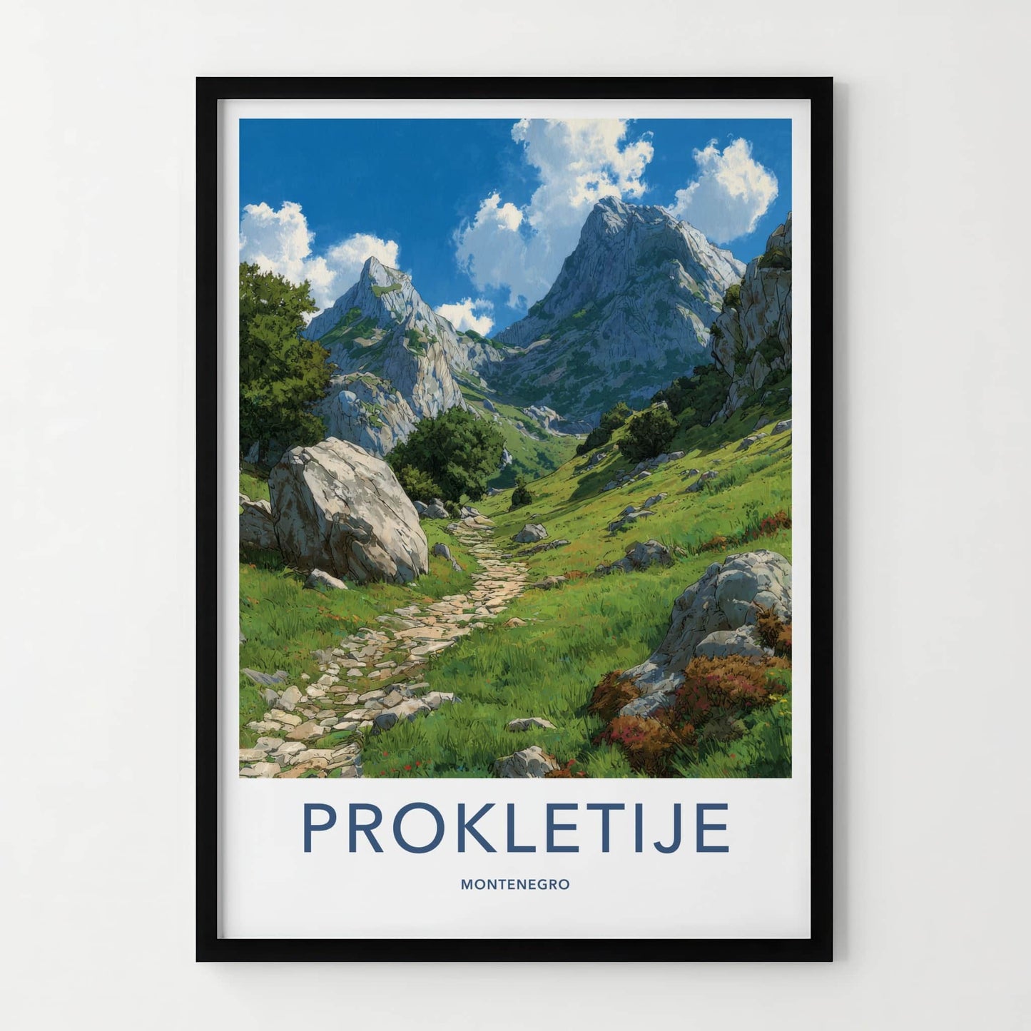 Prokletije Poster - Montenegro Art Print - Scenic Mountain Path Home Decor