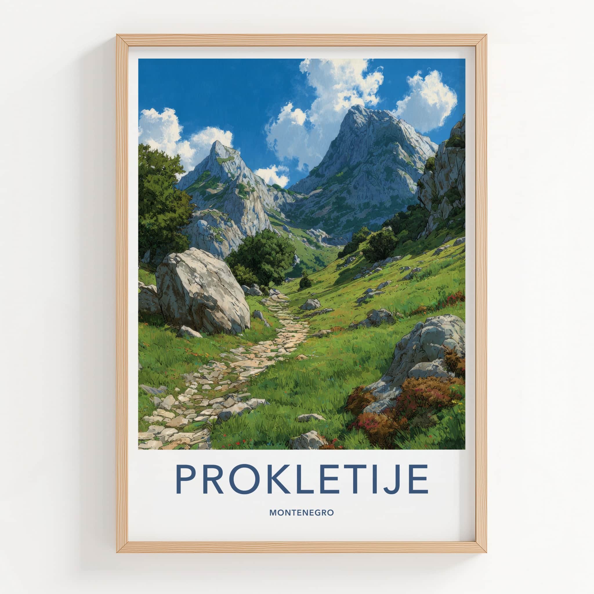 Prokletije Poster - Montenegro Art Print - Scenic Mountain Path Home Decor