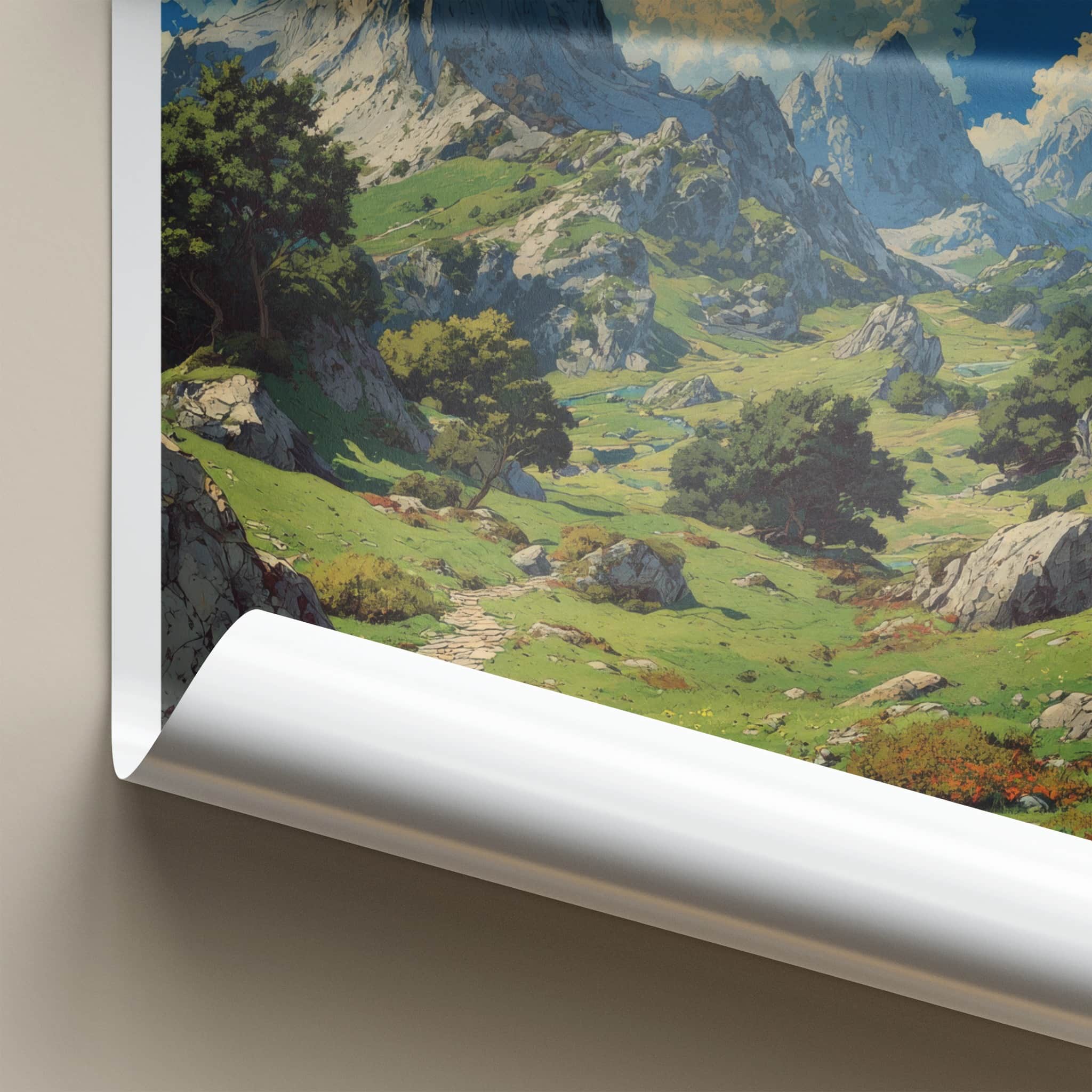 Prokletije Poster - Montenegro Mountain Valley Path Home Decor