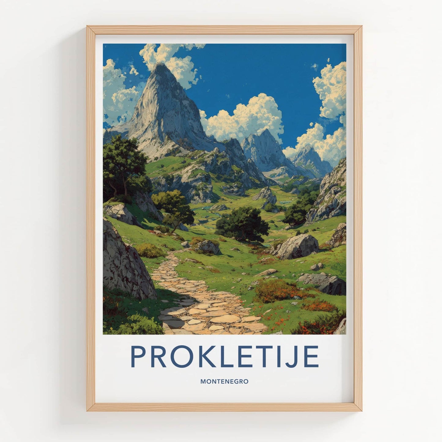 Prokletije Poster - Montenegro Mountain Valley Path Home Decor