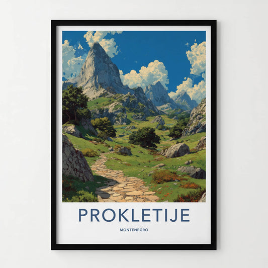 Prokletije Poster - Montenegro Mountain Valley Path Home Decor