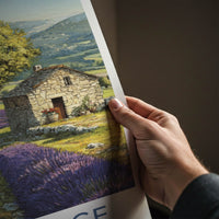 Provence Poster - France Travel Art - Lavender Field House Home Decor