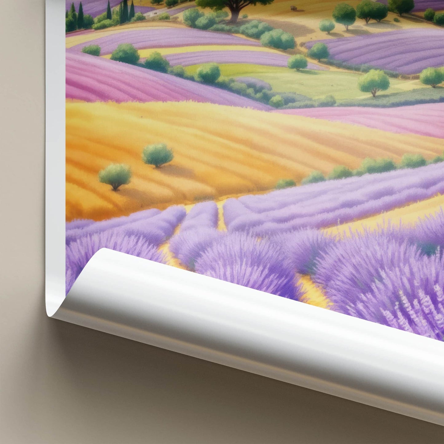 Provence Poster - France Travel Art - Lavender Fields Village Home Decor