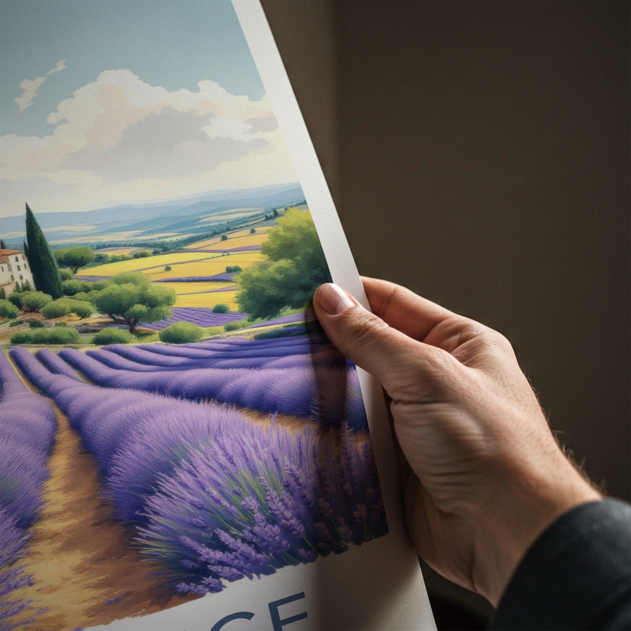 Provence Poster - France Travel Art - Lavender Village Fields Home Decor