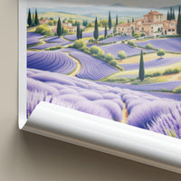 Provence Poster - France Travel Art - Rolling Lavender Fields Home Decor