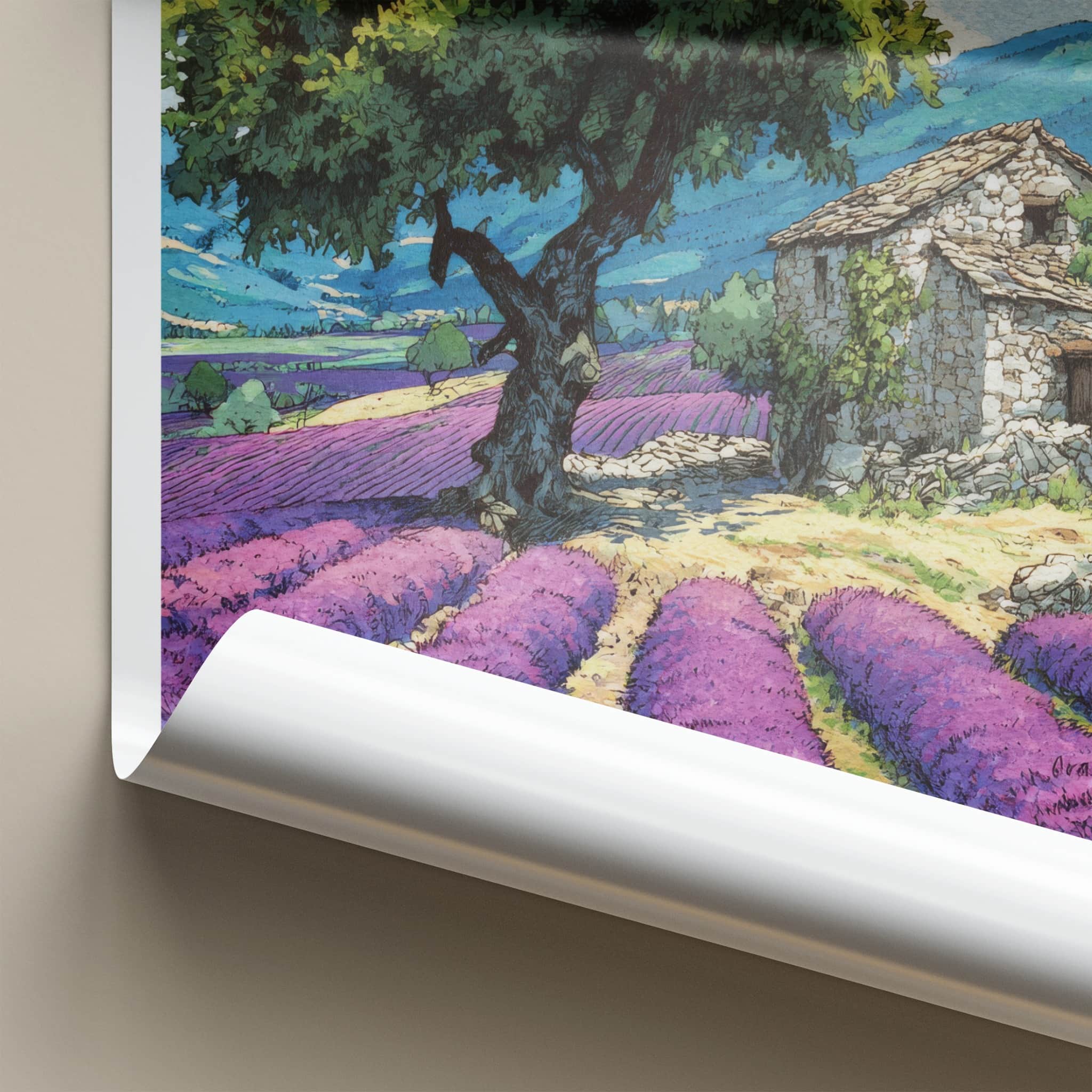 Provence Poster - France Travel Art - Stone House View Home Art