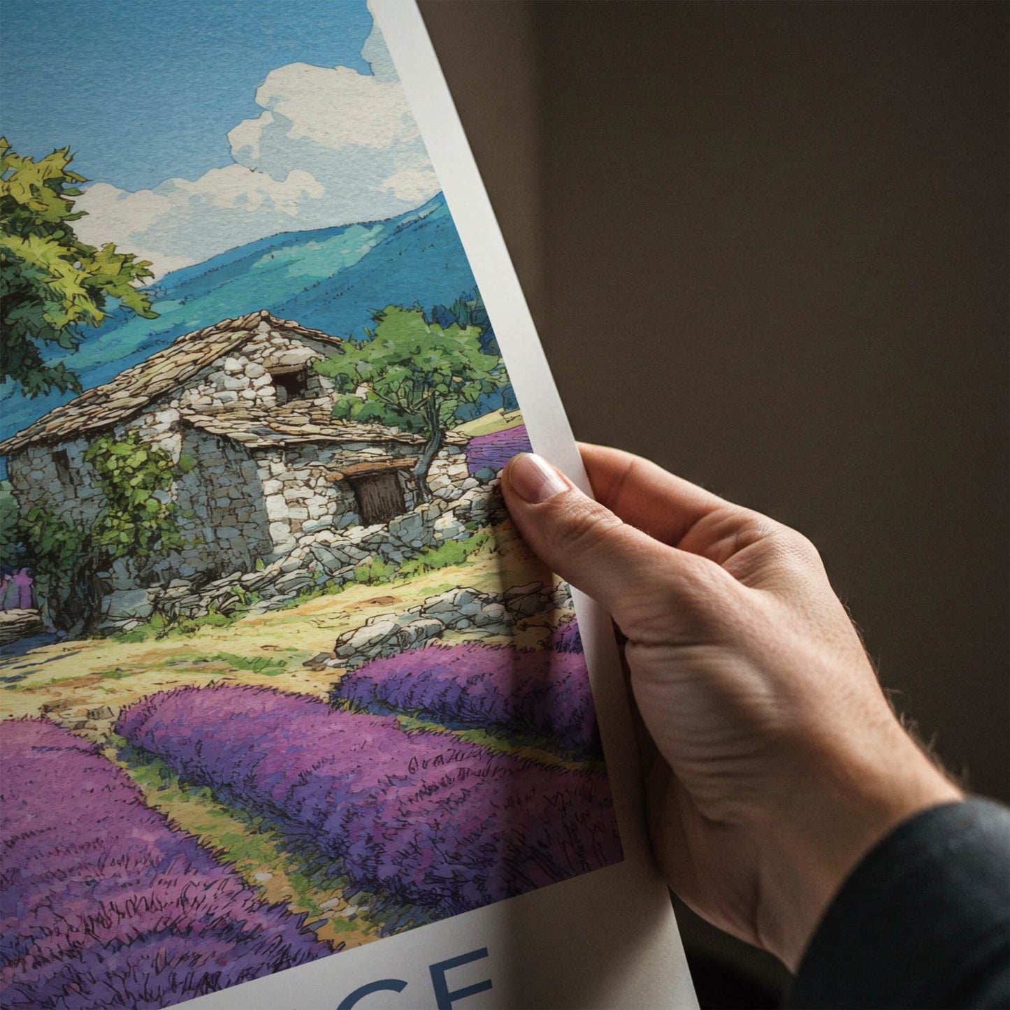 Provence Poster - France Travel Art - Stone House View Home Art