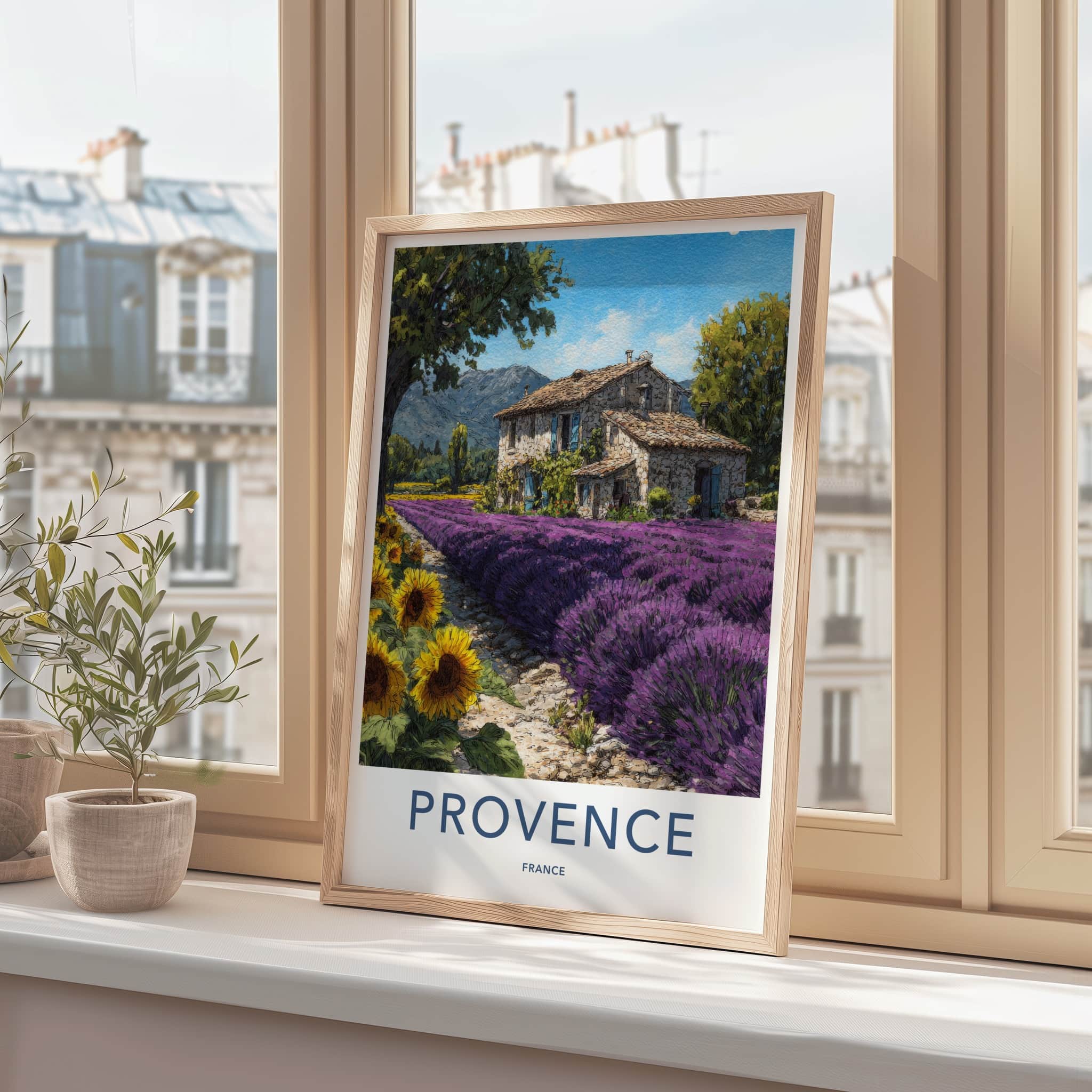 Provence Poster - France Travel Print - Lavender Field Home Decor