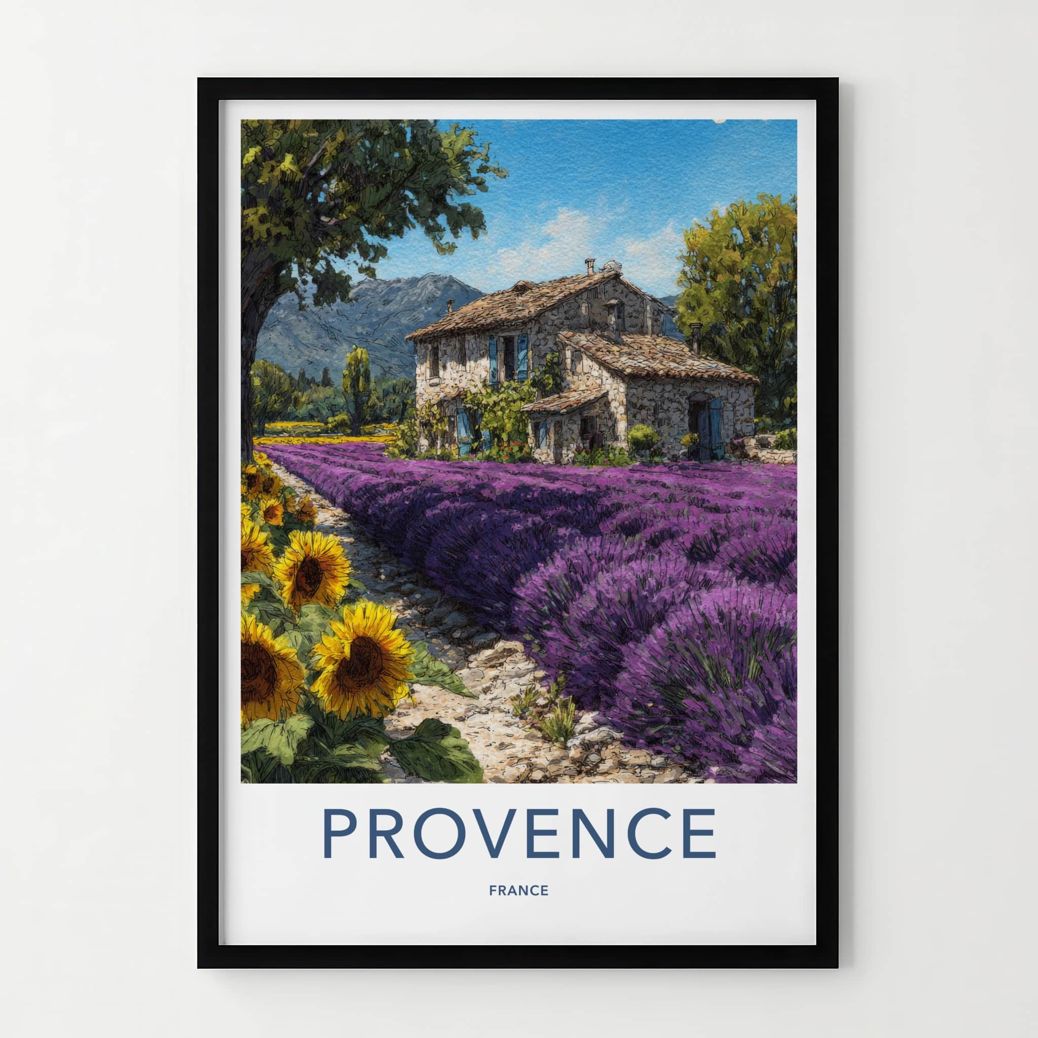 Provence Poster - France Travel Print - Lavender Field Home Decor
