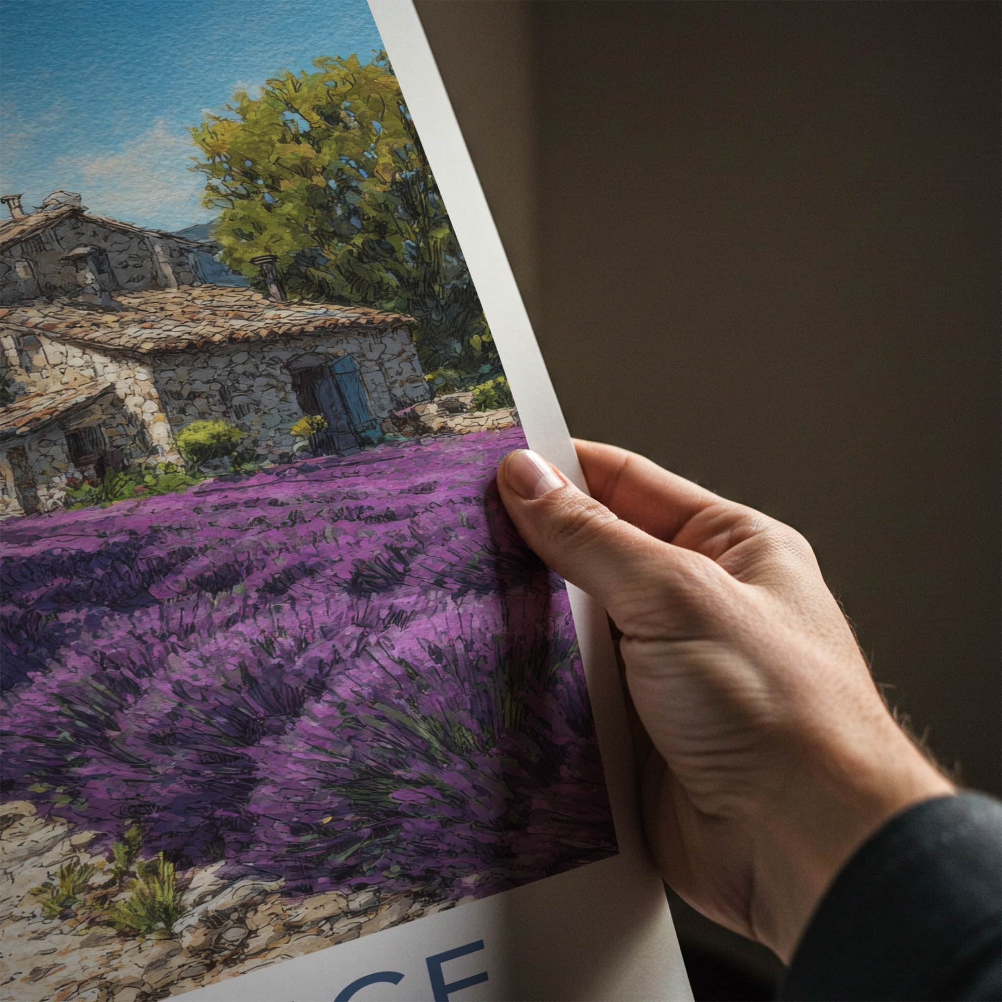 Provence Poster - France Travel Print - Lavender Field Home Decor
