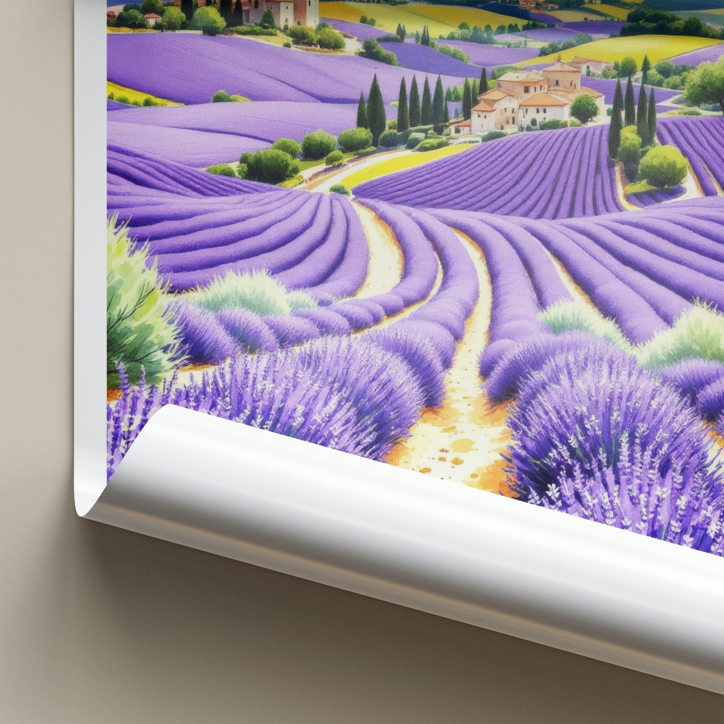 Provence Poster - France Wall Art - Rolling Lavender Fields Home Decor