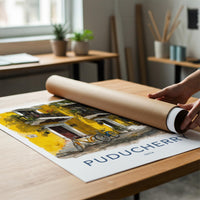 Puducherry Poster - India Wall Art - Puducherry Yellow Bicycles Gift
