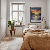 Puerto Princesa Poster - Philippines Travel Art - Boats ocean sunset Home Decor