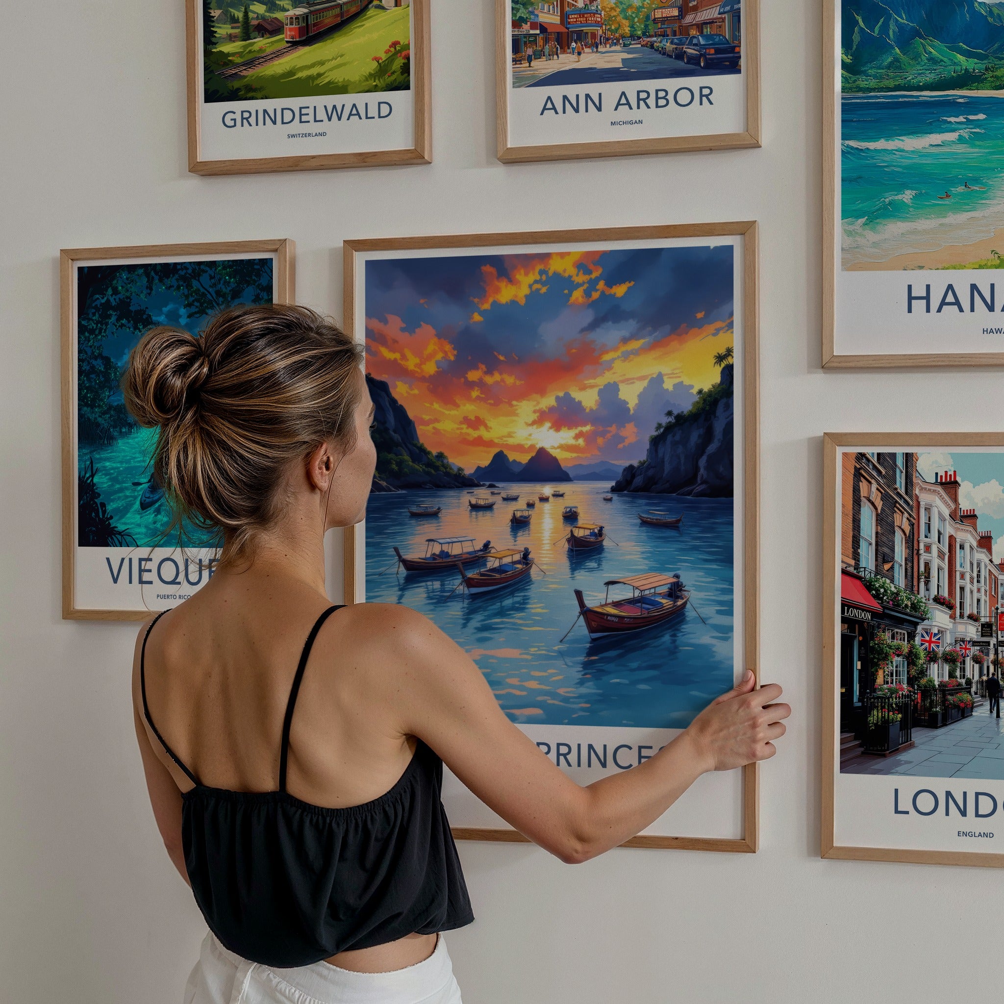 Puerto Princesa Poster - Philippines Travel Art - Tropical Bay Sunset Home Decor