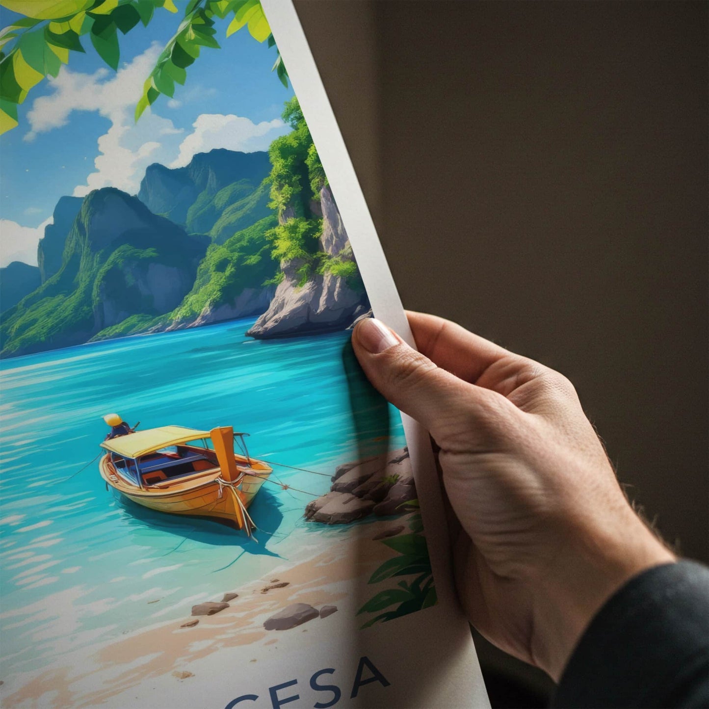 Puerto Princesa Poster - Philippines Travel Art - Tropical Beach Boats Home Decor