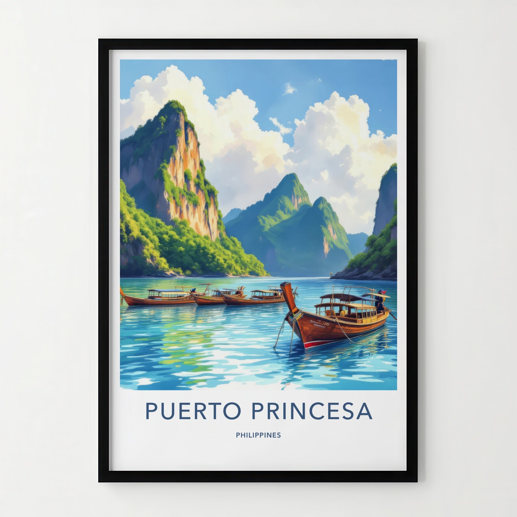Puerto Princesa Poster - Philippines Travel Art - Tropical Island Home Decor