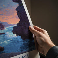 Punaikaiki Poster - New Zealand Travel Art - Rugged Coastal Rocks Home Decor