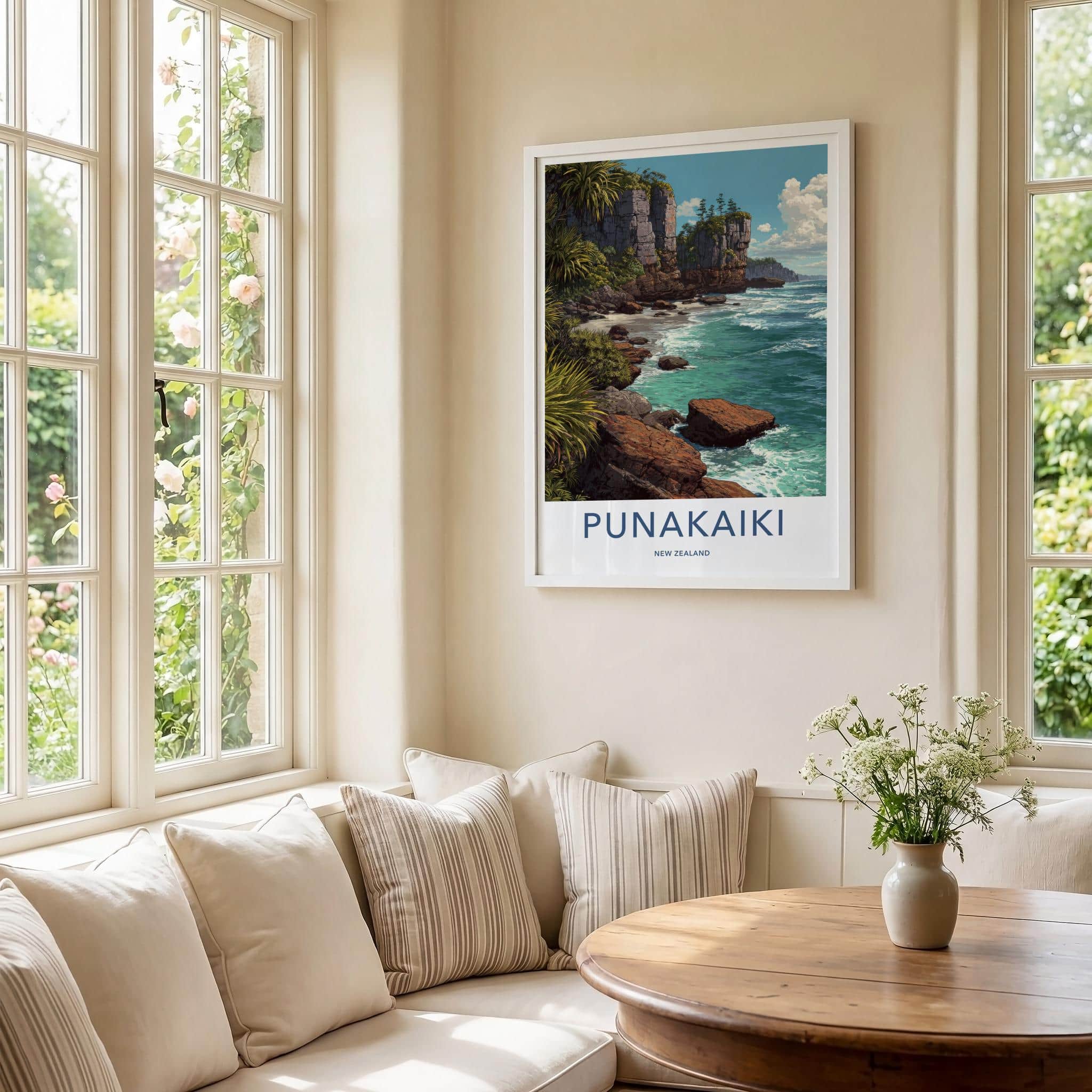 Punakaiki Poster - New Zealand Wall Art - Coastal Cliffs Beach Home Decor