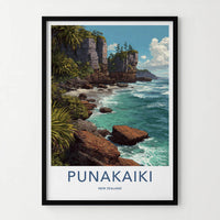 Punakaiki Poster - New Zealand Wall Art - Coastal Cliffs Beach Home Decor