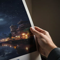 Pune Poster - India Travel Art - Maharashtra Moonlit Rainy Gallery Art