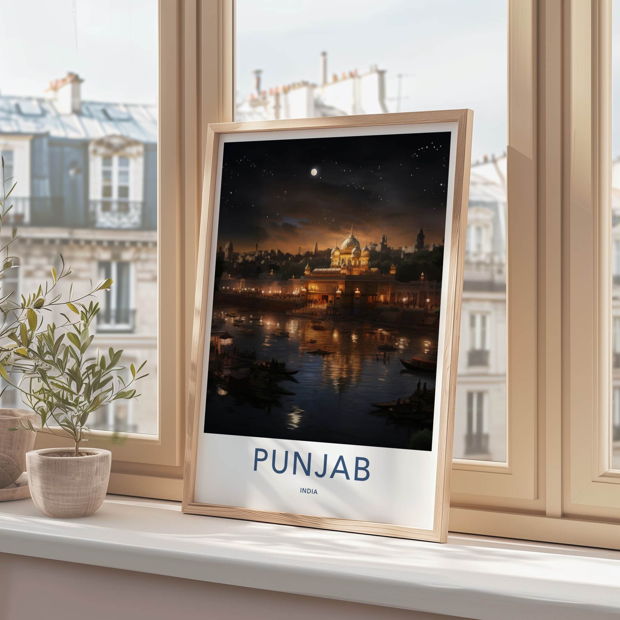 Punjab Poster - India Framed Print - Punjab Temple Night Framed Decor