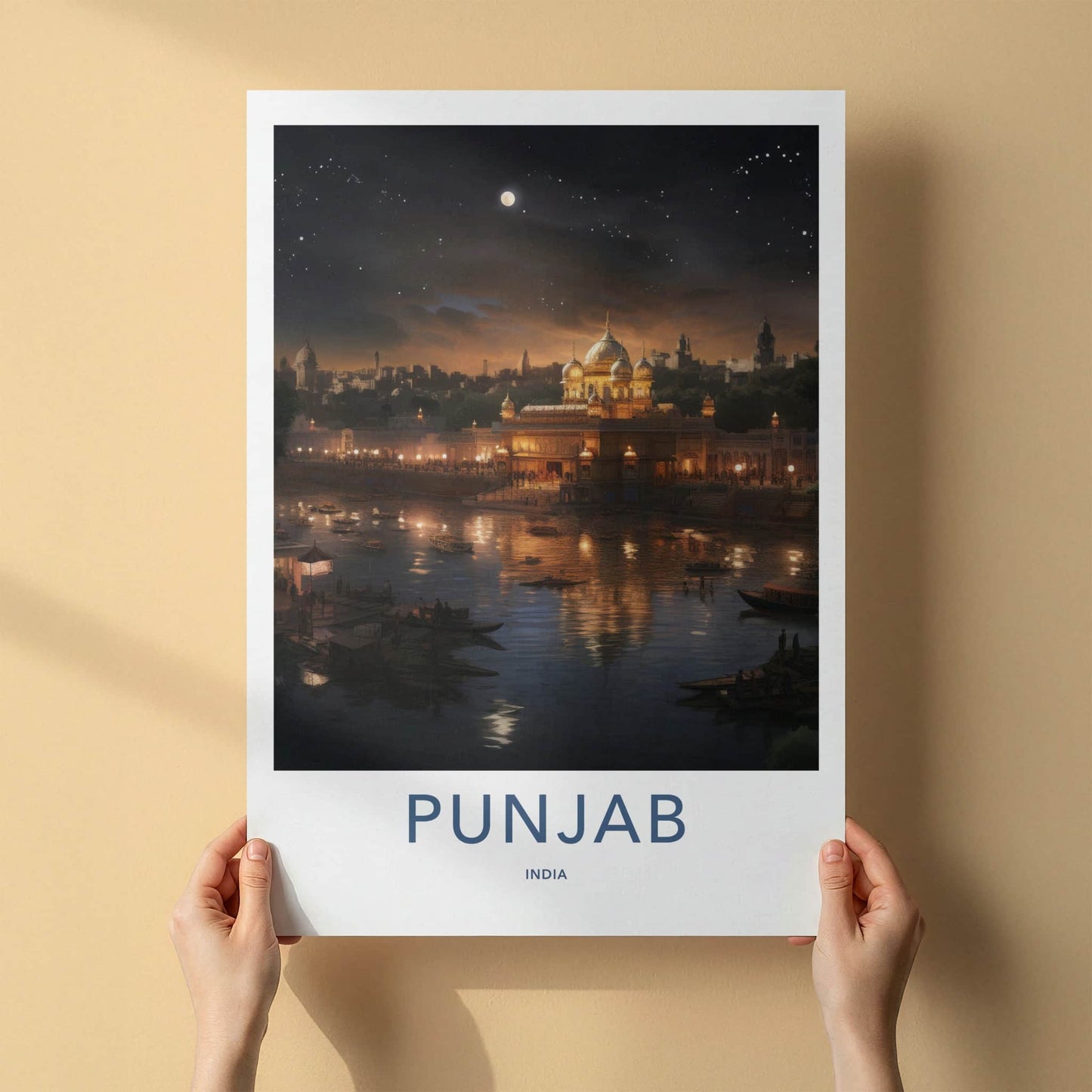 Punjab Poster - India Framed Print - Punjab Temple Night Framed Decor