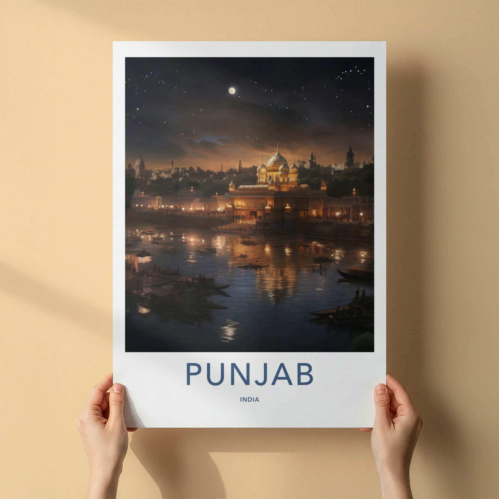 Punjab Poster - India Framed Print - Punjab Temple Night Framed Decor