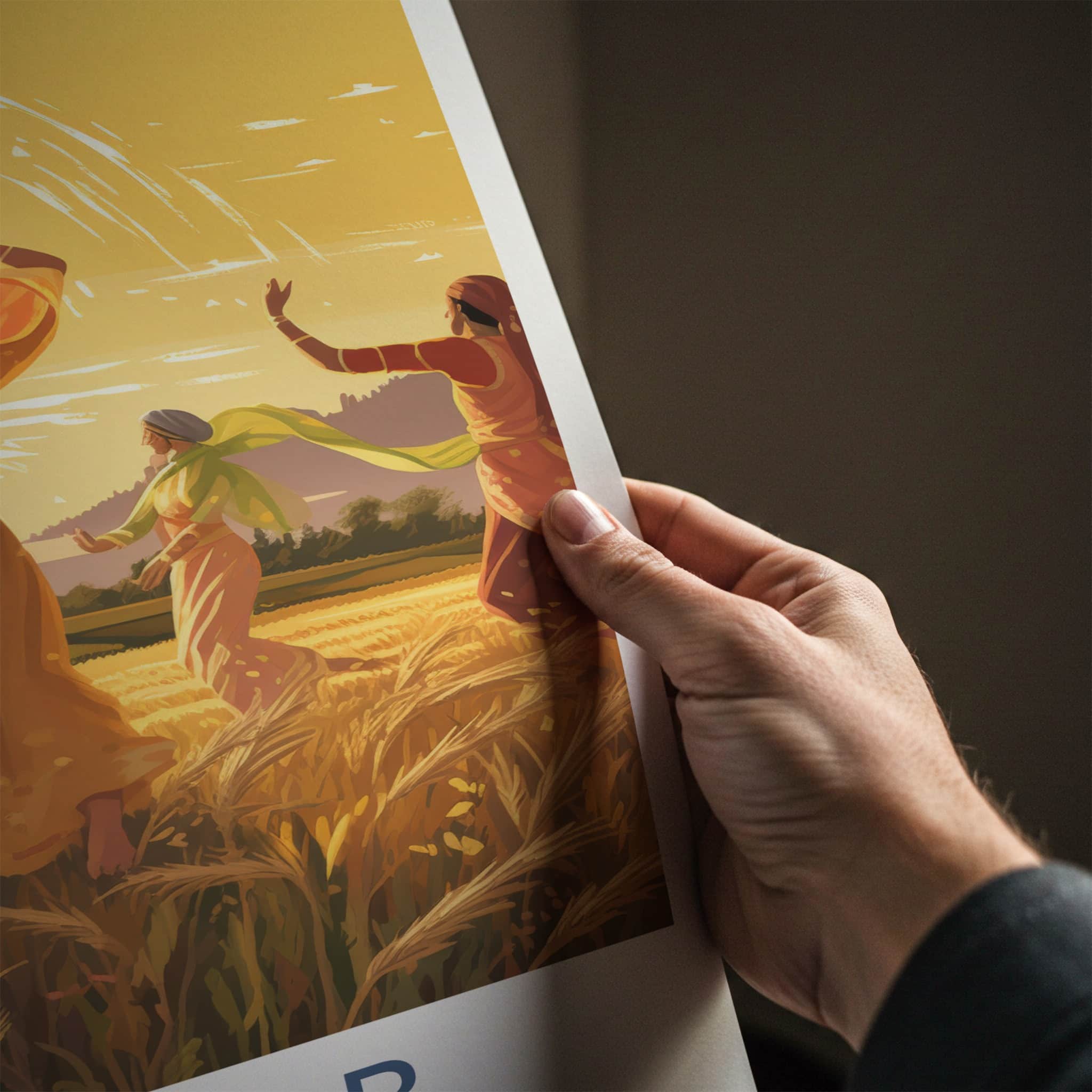 Punjab Poster - India Travel Art - Punjab Dancing Women Home Decor