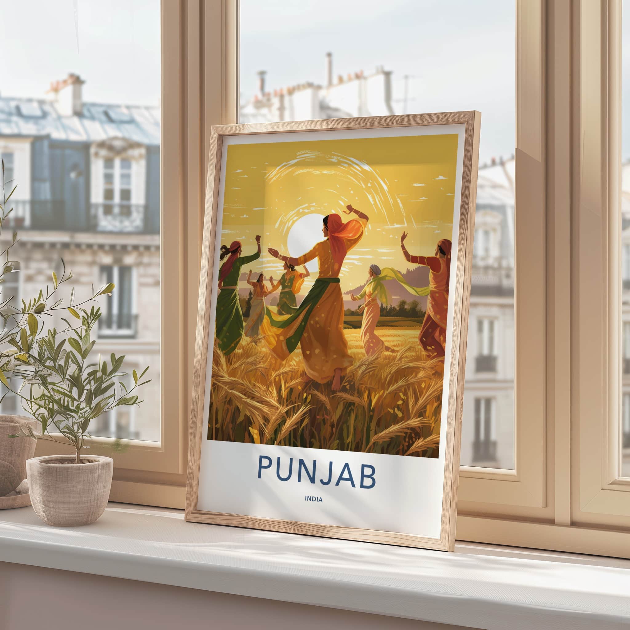 Punjab Poster - India Travel Art - Punjab Dancing Women Home Decor