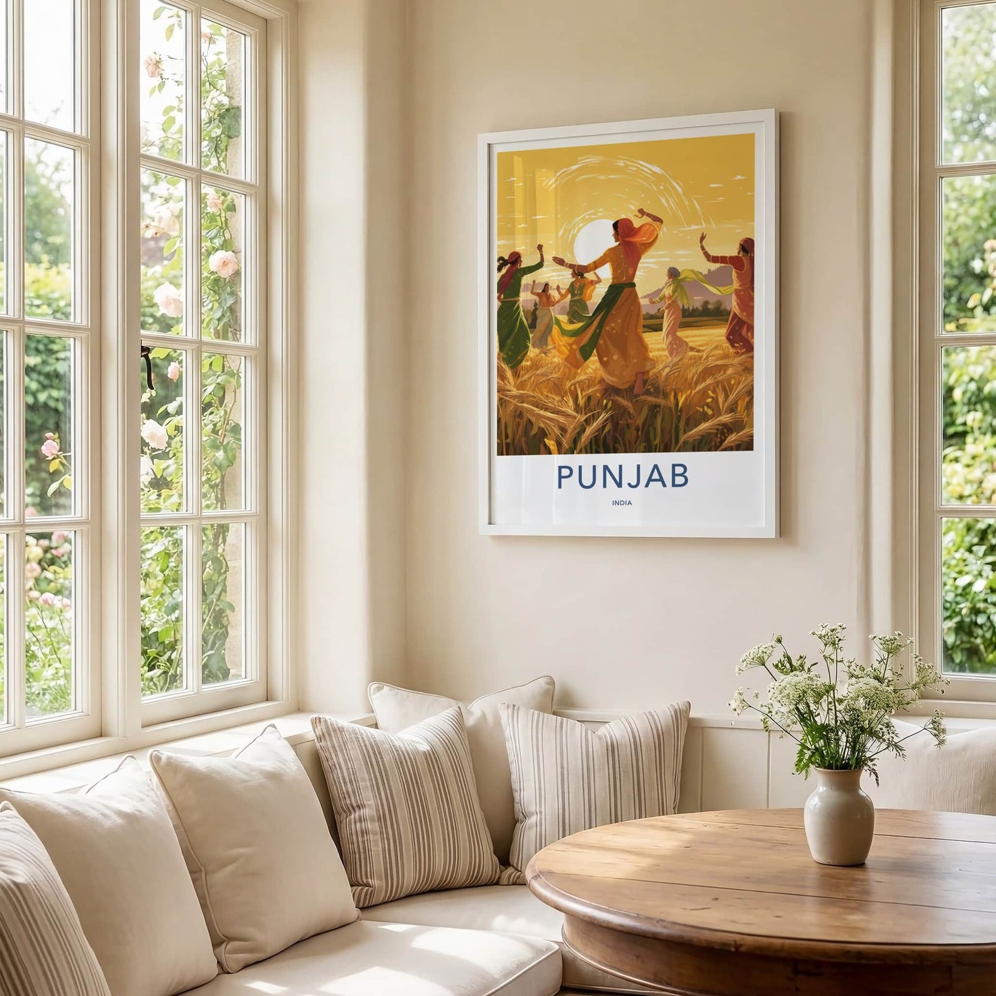 Punjab Poster - India Travel Art - Punjab Dancing Women Home Decor