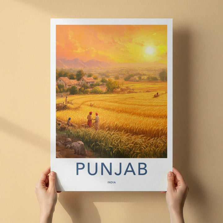 Punjab Poster - India Travel Art - Punjab Golden Harvest Home Decor