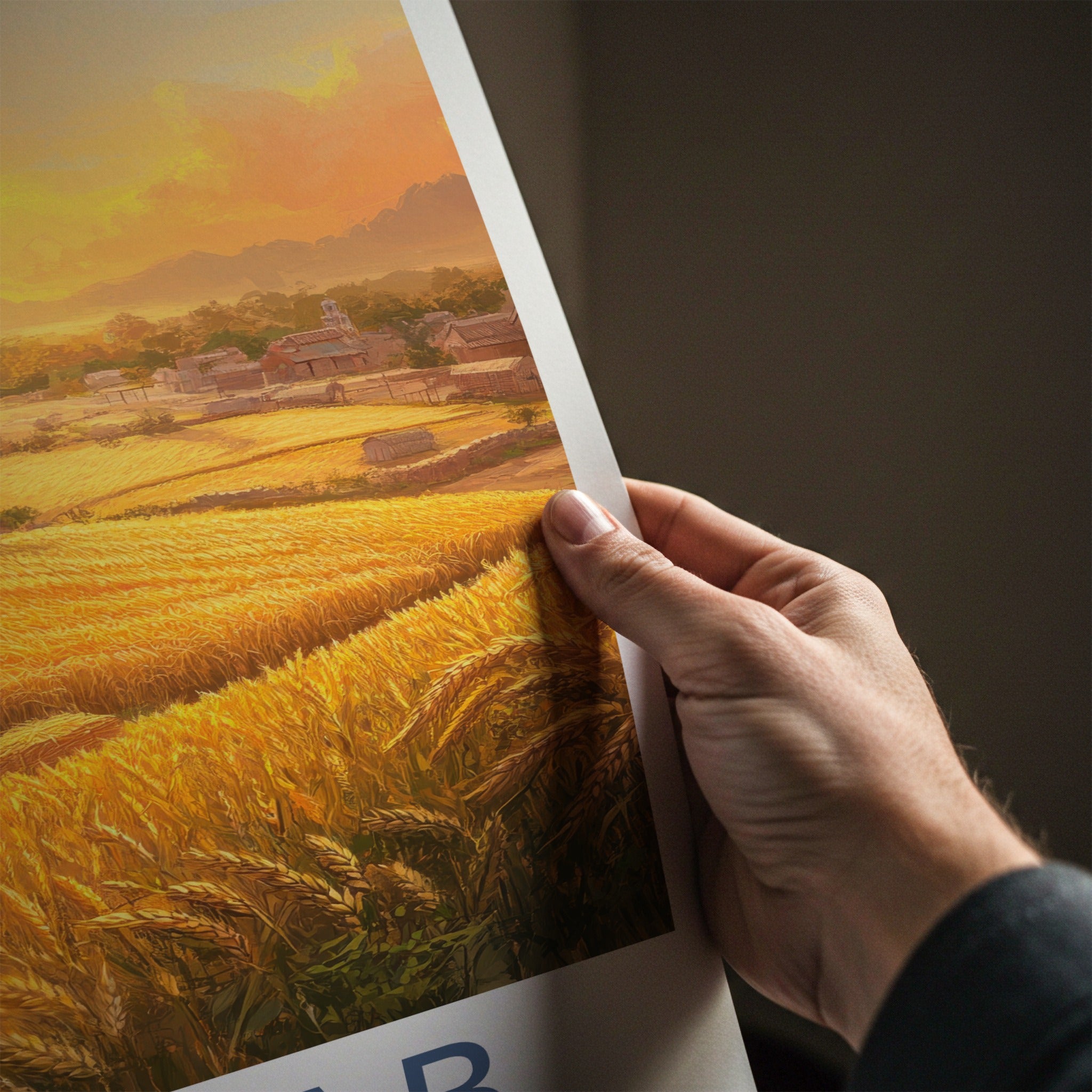 Punjab Poster - India Travel Art - Punjab Golden Wheat Harvest Home Decor