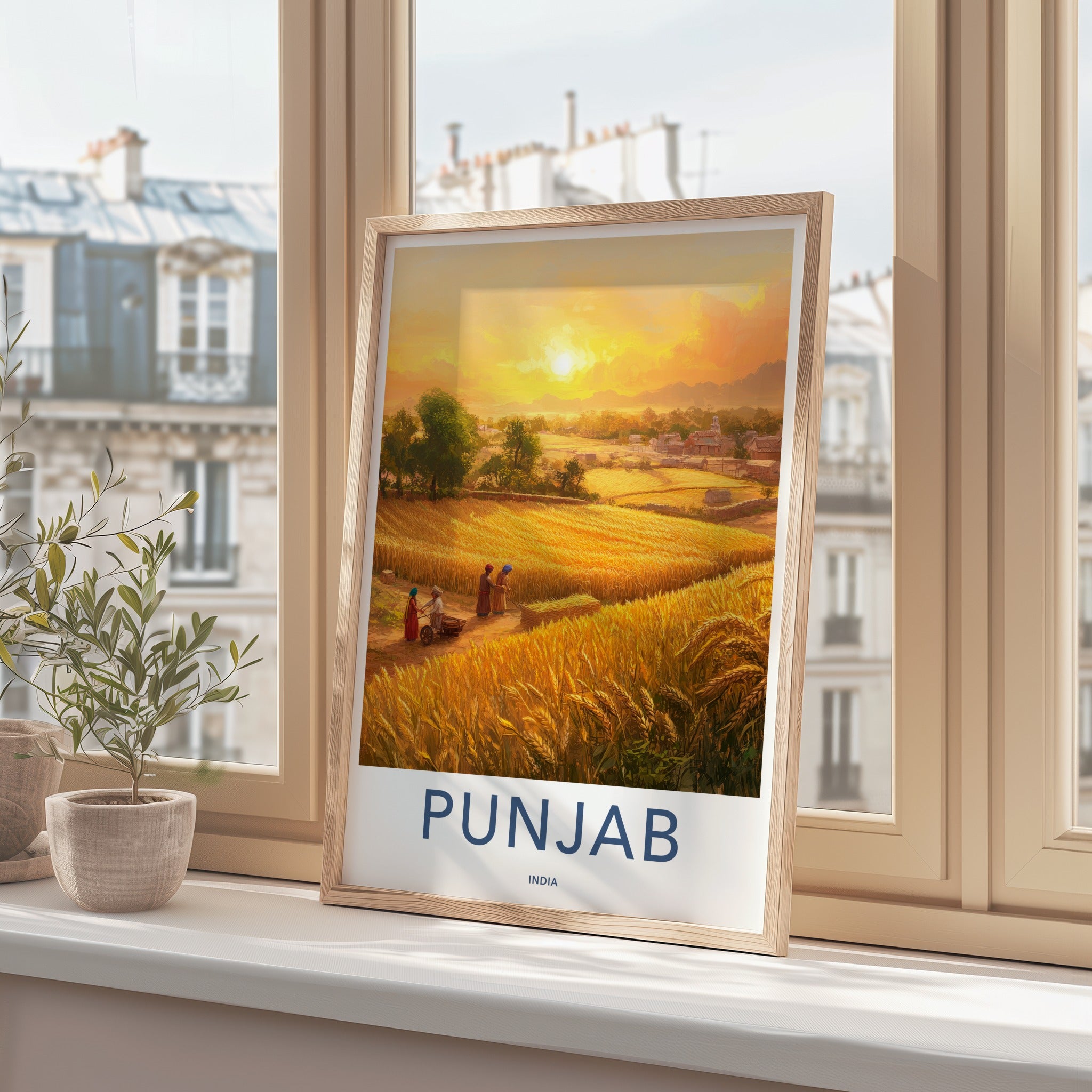 Punjab Poster - India Travel Art - Punjab Golden Wheat Harvest Home Decor