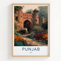 Punjab Poster - India Travel Art - Punjab Historic Ancient Gate Home Decor