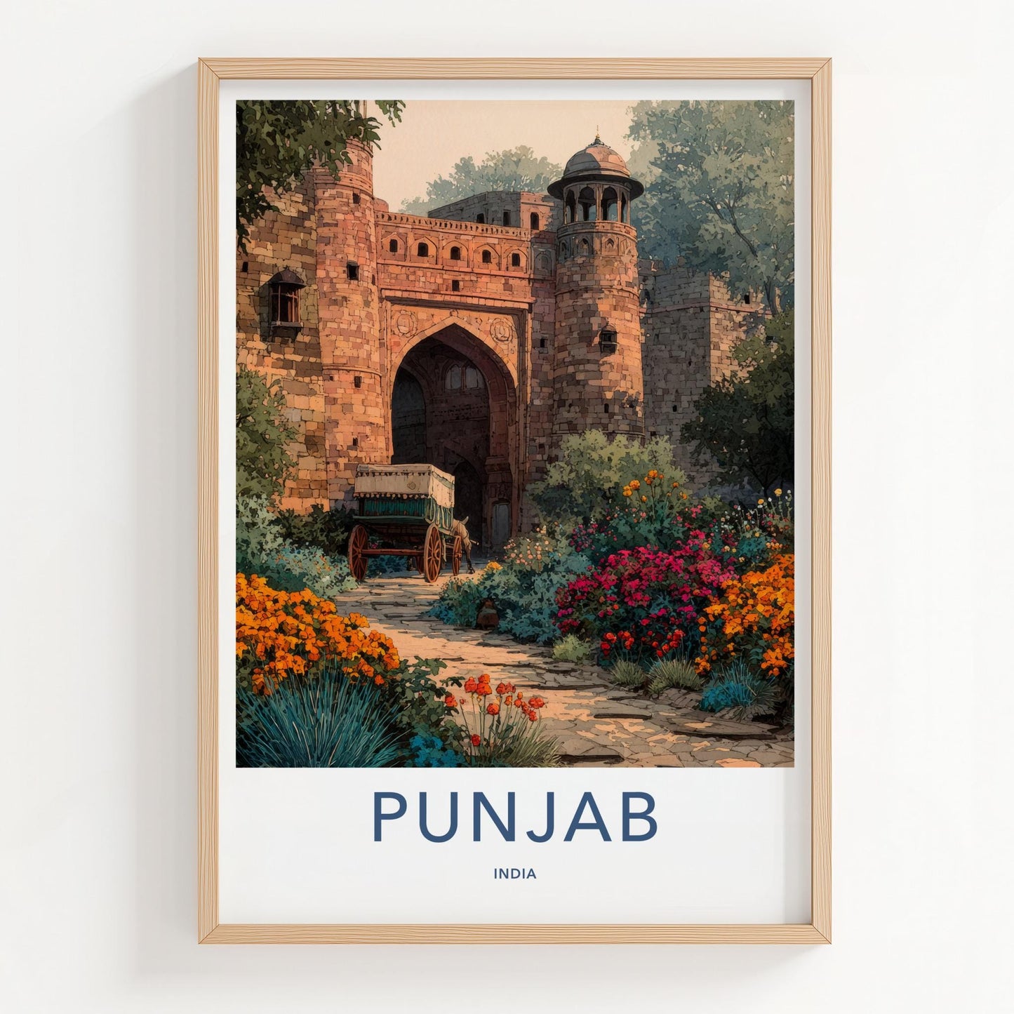 Punjab Poster - India Travel Art - Punjab Historic Ancient Gate Home Decor