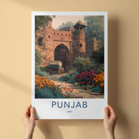 Punjab Poster - India Travel Art - Punjab Historic Ancient Gate Home Decor